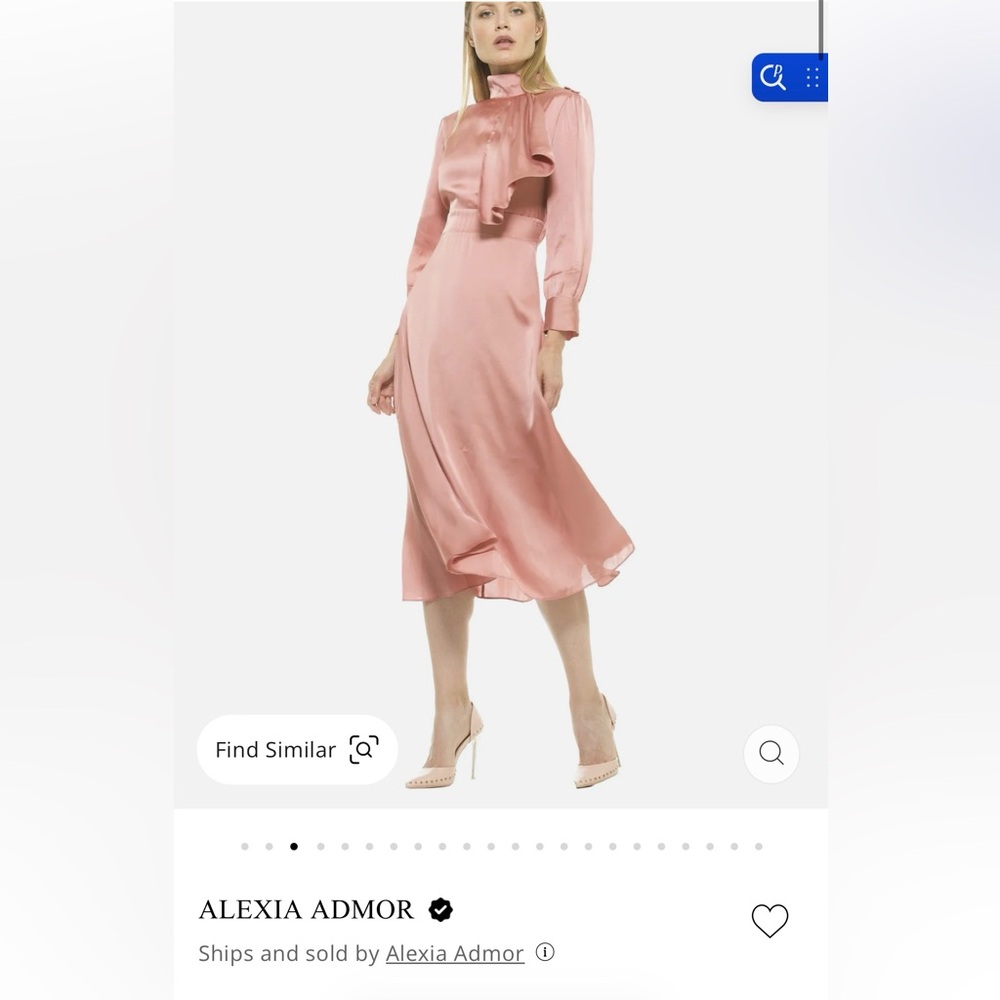 Alexia Admor Blush Satin Midi Skirt